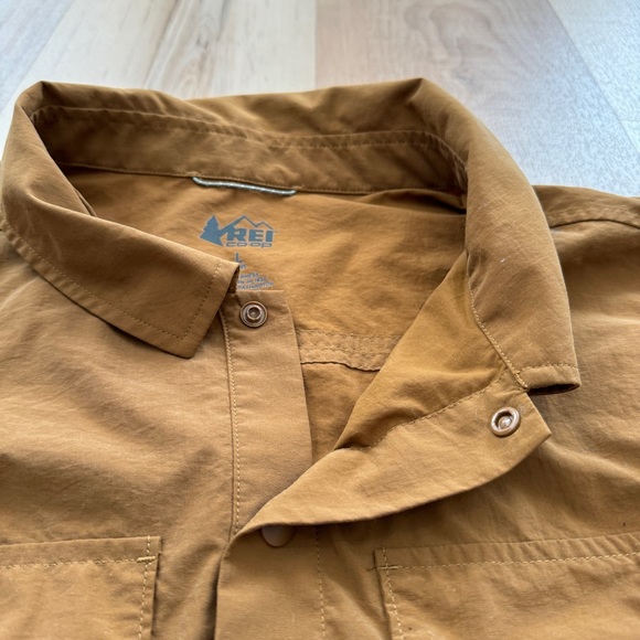 REI Co-op Savanna Trails Light Weight Long Sleeve Snap Button Hiking Shirt Brown - Picture 5 of 16